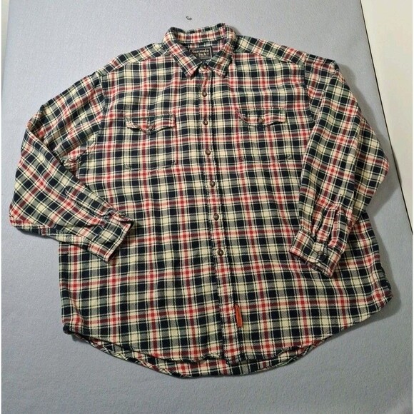 Abercrombie & Fitch Heavy Flannel Mens XXL Nova Check Plaid Shacket Relaxed EUC - Picture 1 of 9